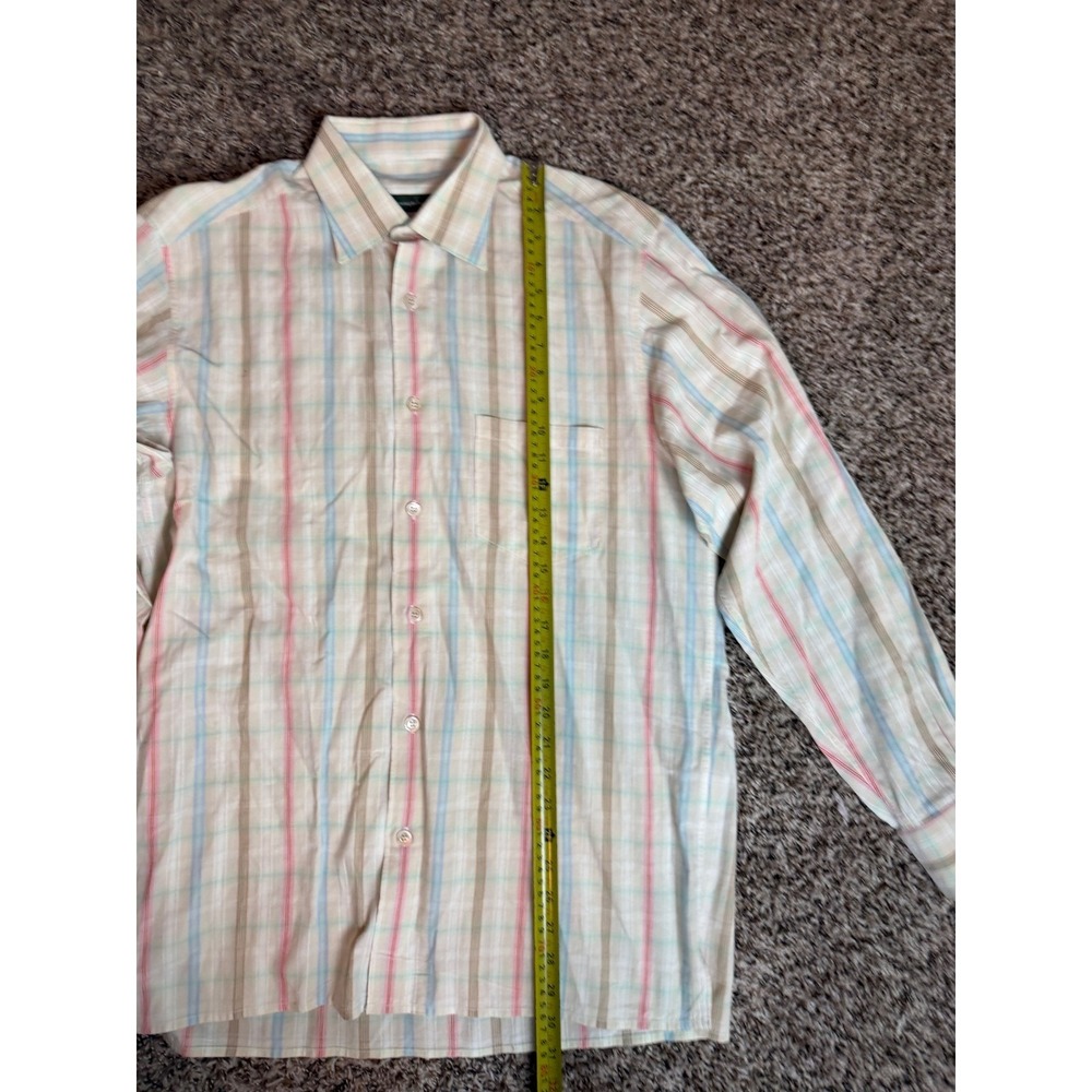 Ermenegildo Zegna Mens M Striped Button Down Shirt Long Sleeve Cotton Turkey - Picture 4 of 7
